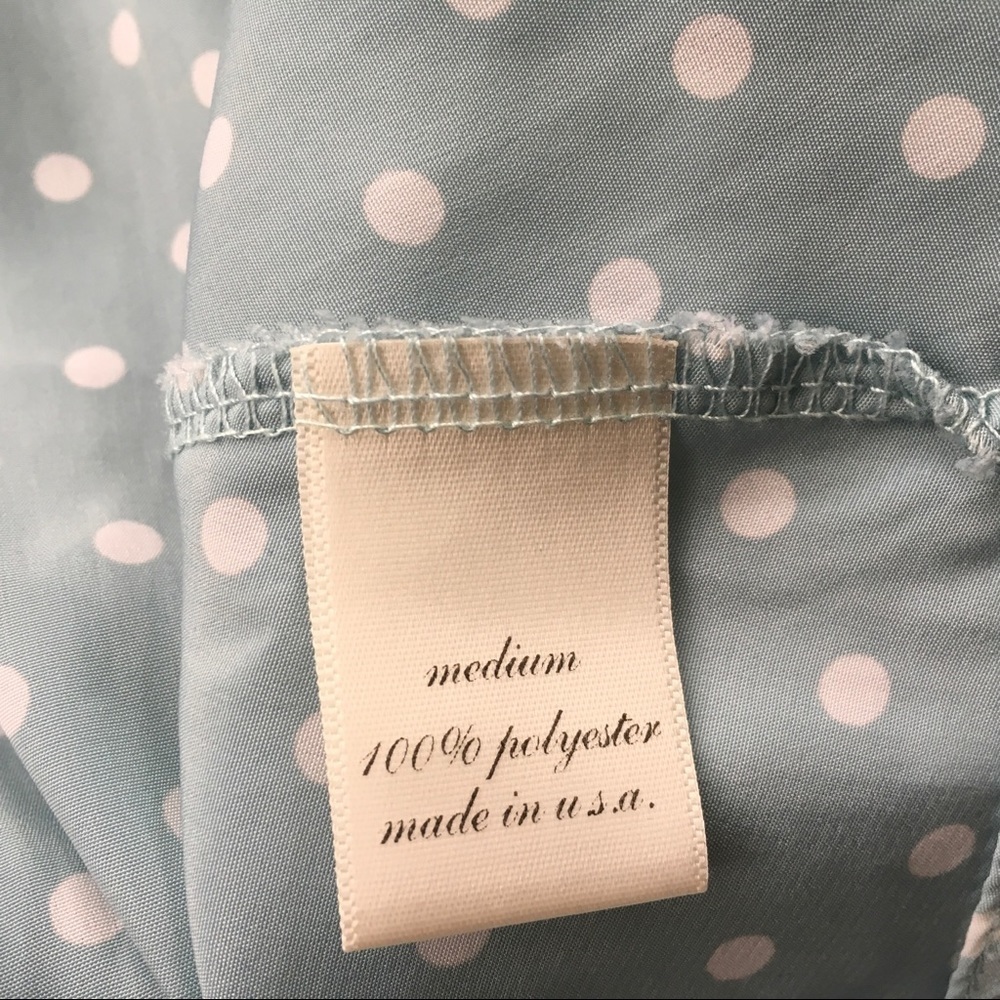 Aina Be Francesca’s Baby Blue Polka Dot 3/4 Sleeve Top Medium NWOT - Picture 5 of 6